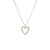 18 Karat Weissgold Herz Collier-Halskette